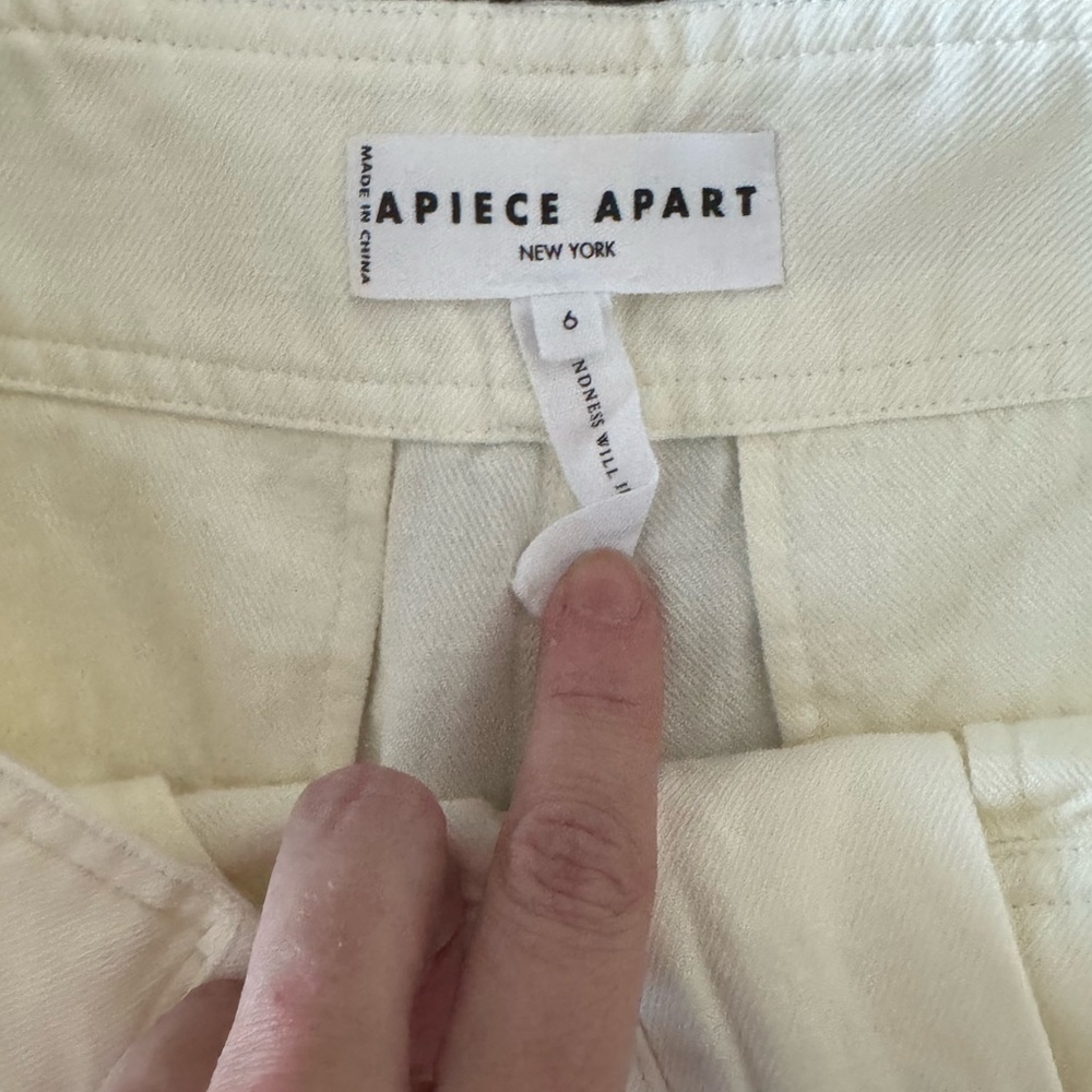 Apiece Apart - Bari Cropped Trouser - Cream Sz 6 - Picture 4 of 6